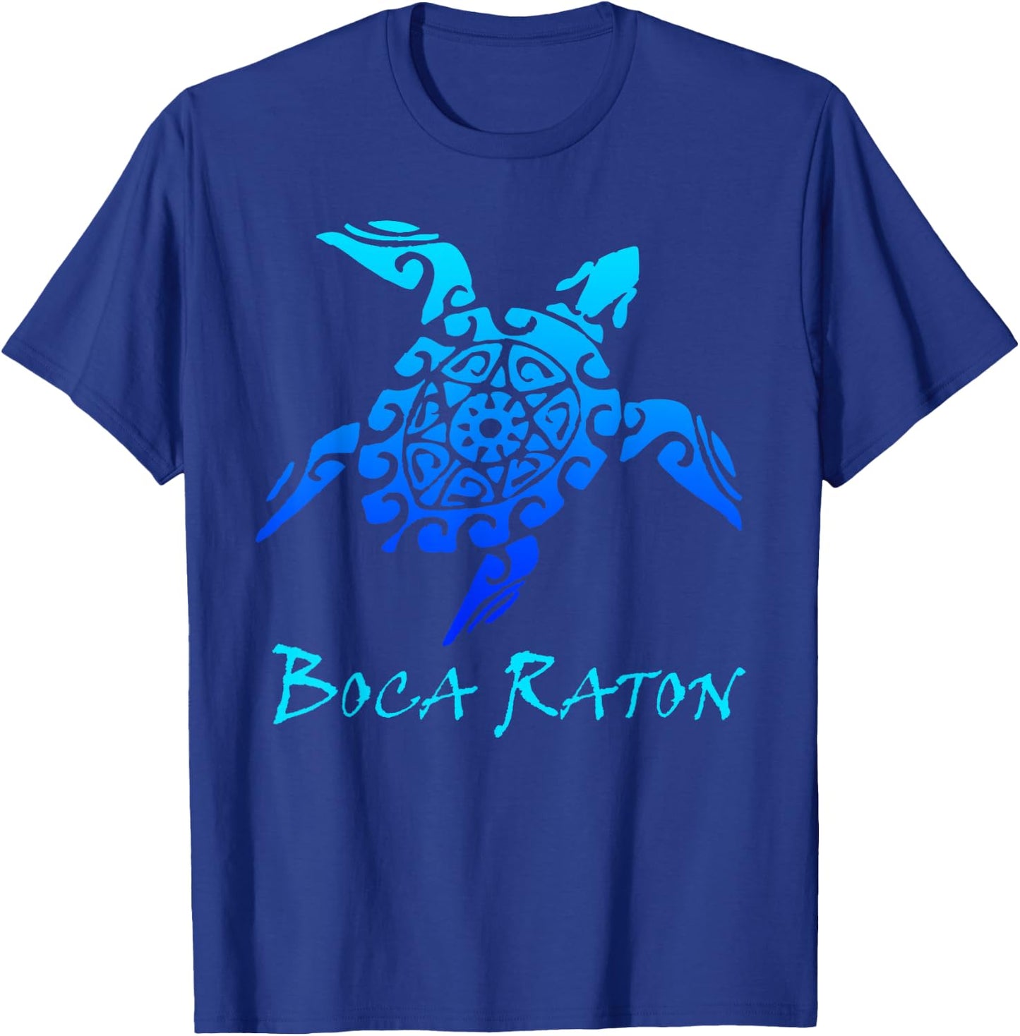 Boca Raton, Florida Vintage Retro Tribal Sea Turtle Vacation T-Shirt - T-Shirt | Royal