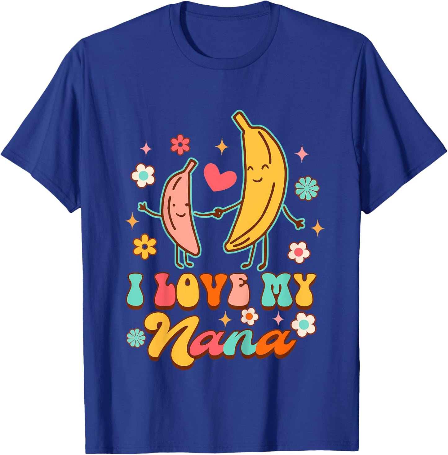 Cute Banana Baby Shower Grandma Nana Mimi I Love My Nana T-Shirt - T-Shirt | Royal