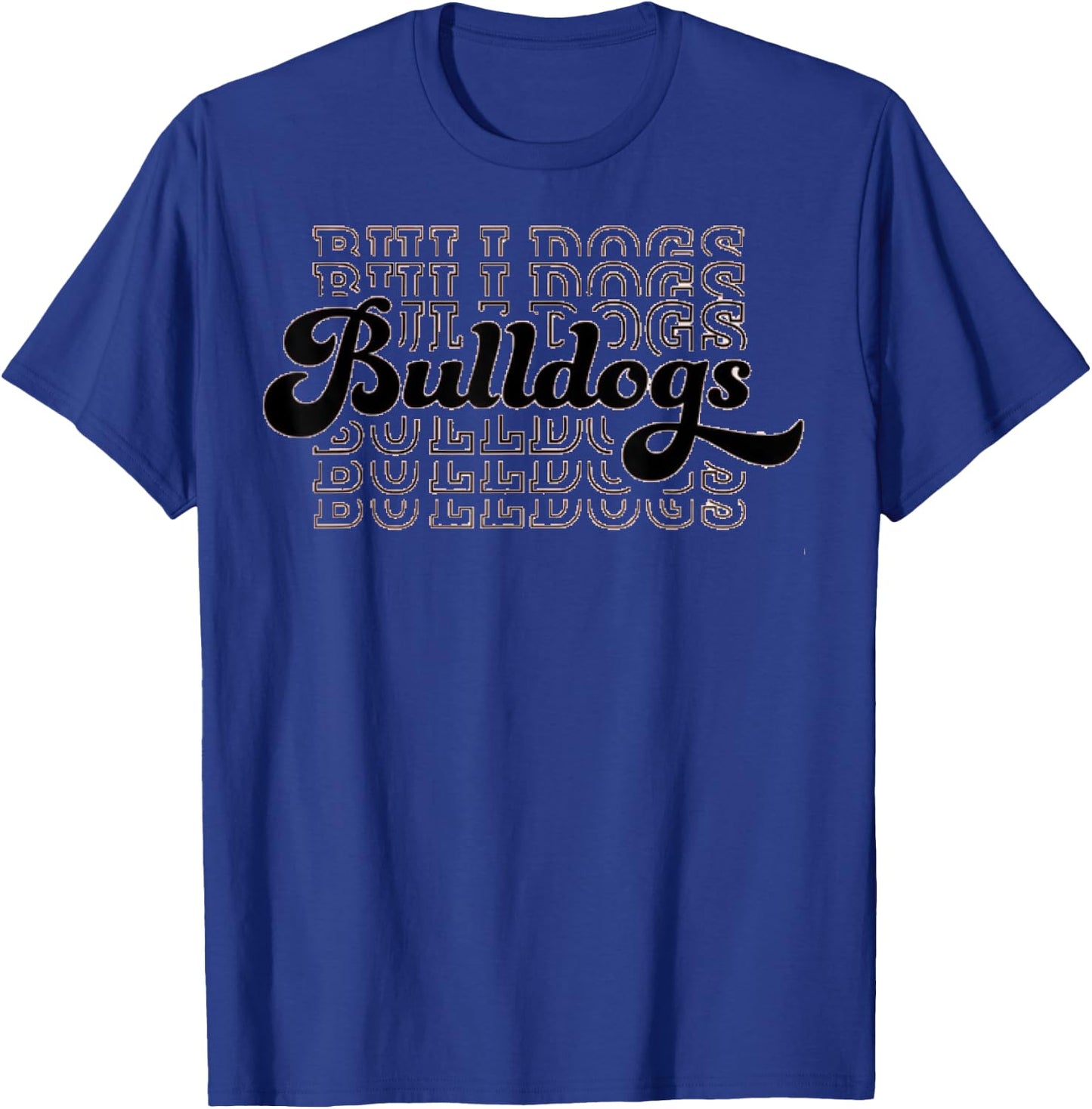 Vintage Bulldogs Team Mascot High School Sports College T-Shirt - T-Shirt | Royal