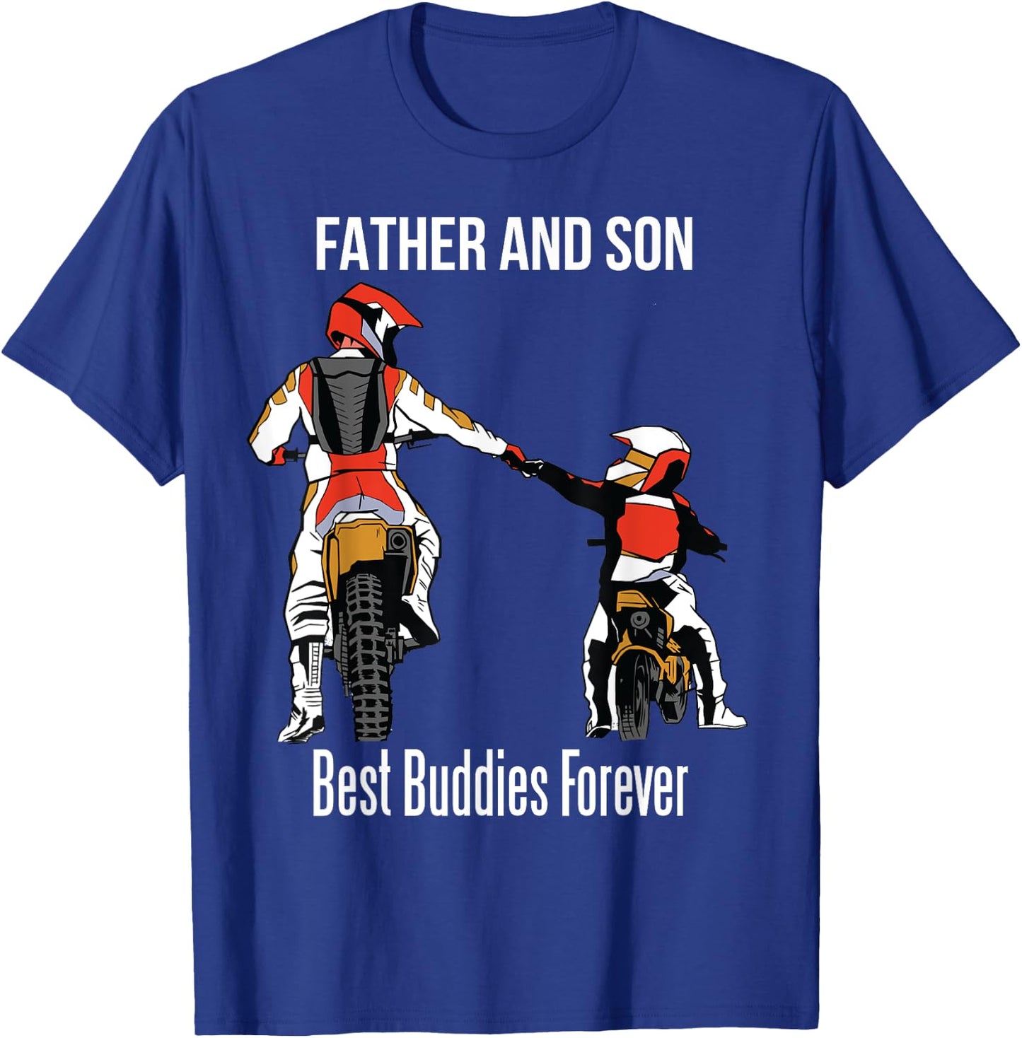 Father & Son Motocross Enduro Dirt Bike Motorcycle Gift T-Shirt - T-Shirt | Royal