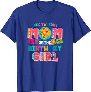 Mom of the Birthday Girl | Taco Twosday T-Shirt - T-Shirt | Royal