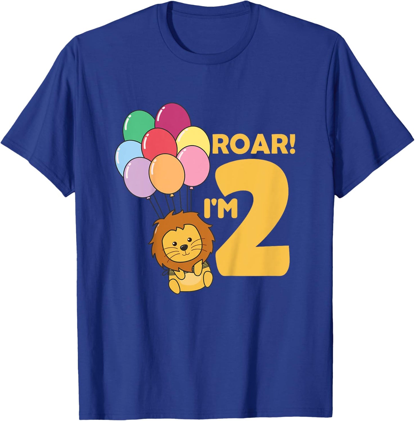 Kids Children 2nd Birthday Lion 2 Years Old Boy Lion Animal King T-Shirt - T-Shirt | Royal