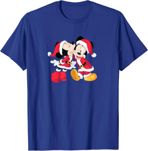 Disney Santa Mickey and Minnie Mouse Holiday T-Shirt - T-Shirt | Royal