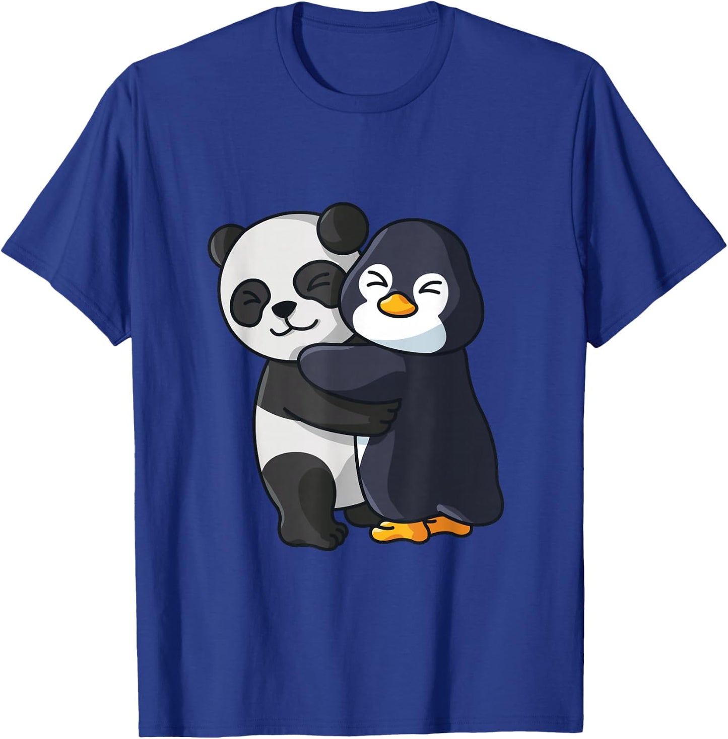 Panda and Penguin Cute Animal Lover Hugging Women Girls T-Shirt - T-Shirt | Royal