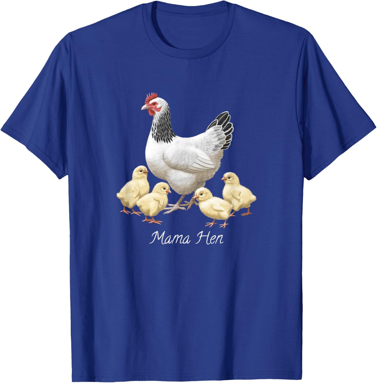 Mama Hen Sussex Chicken and 4 Baby Chicks T-Shirt - T-Shirt | Royal