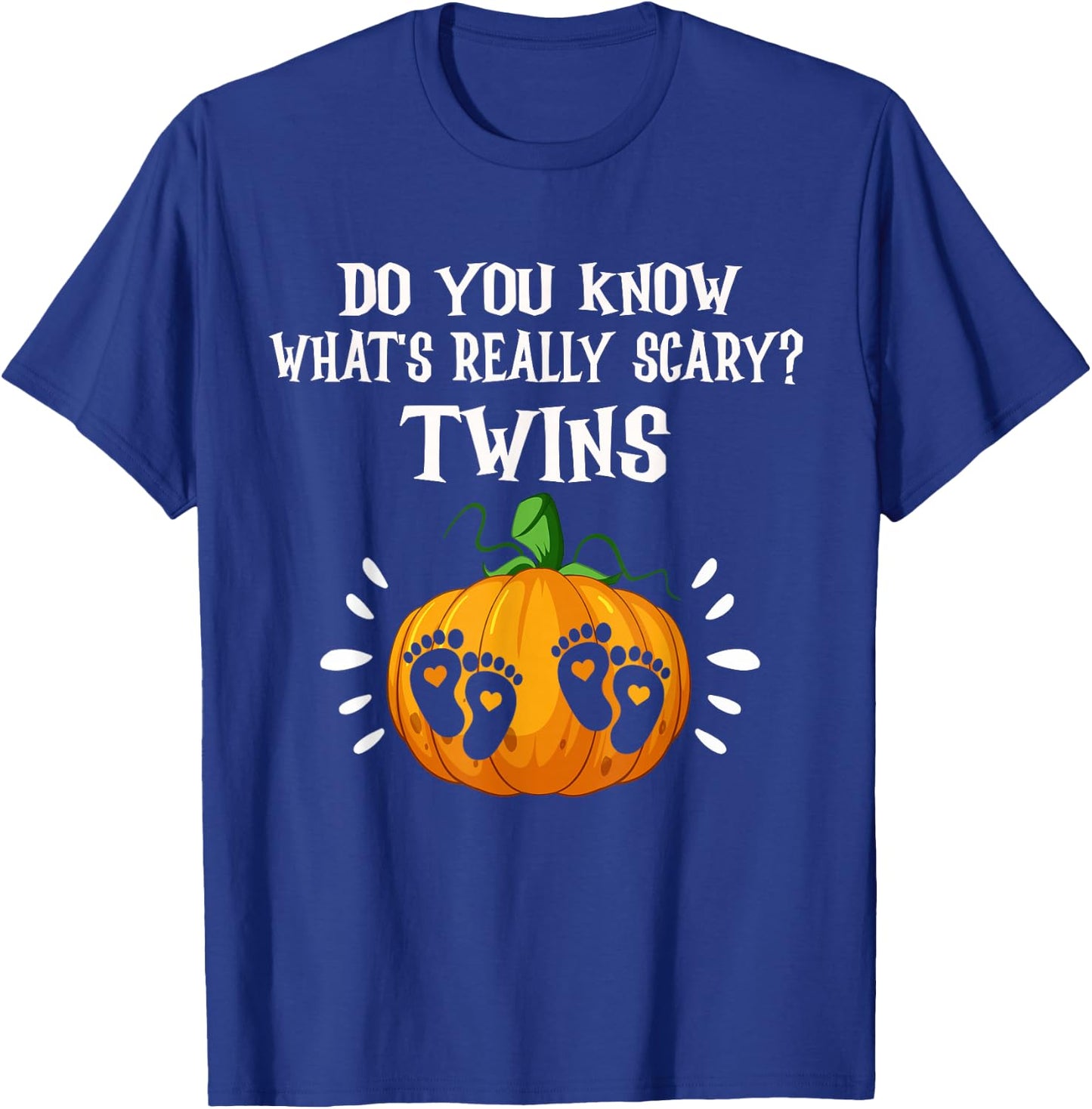 Pregnant Halloween Twins Costumes for Pregnant Women Twins T-Shirt - T-Shirt | Royal