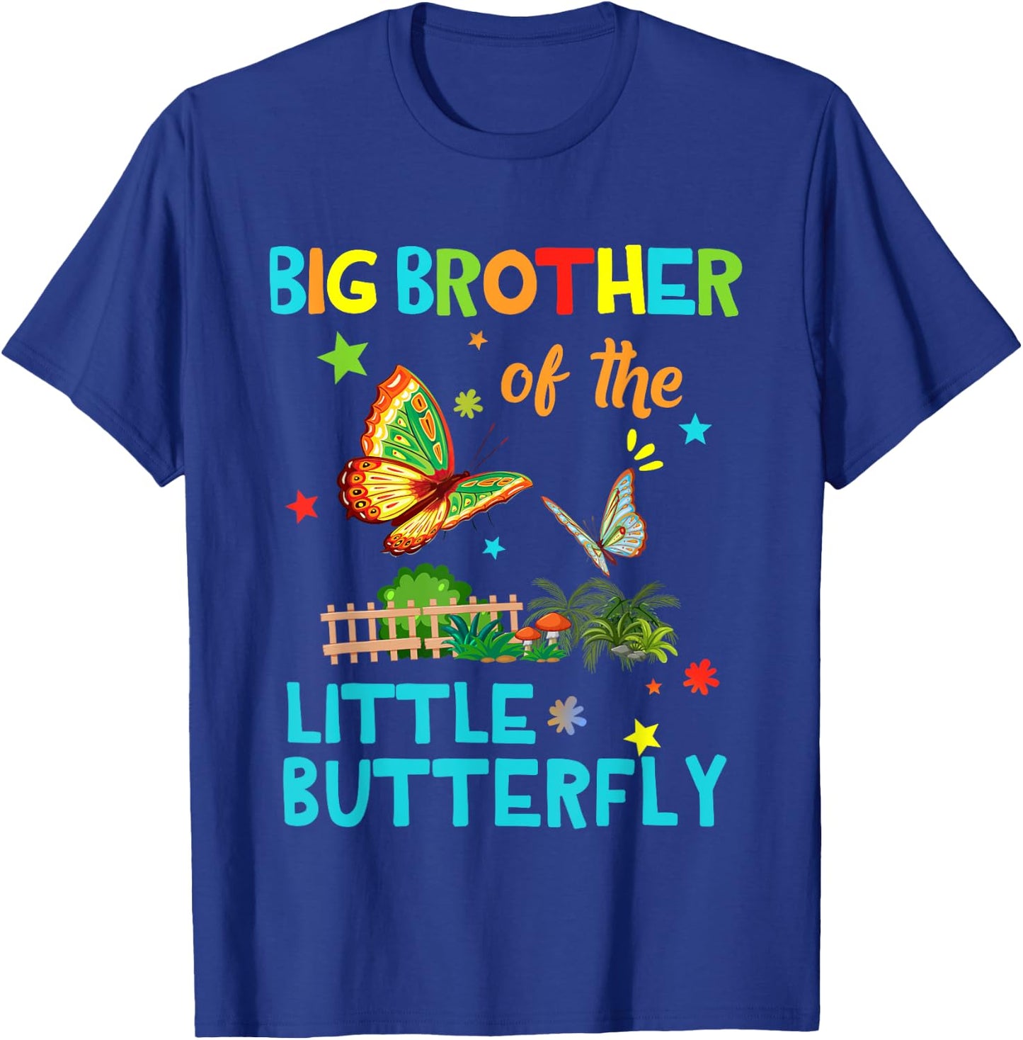Big Brother Of Little Butterfly Shirts Birthday Matching T-Shirt - T-Shirt | Royal