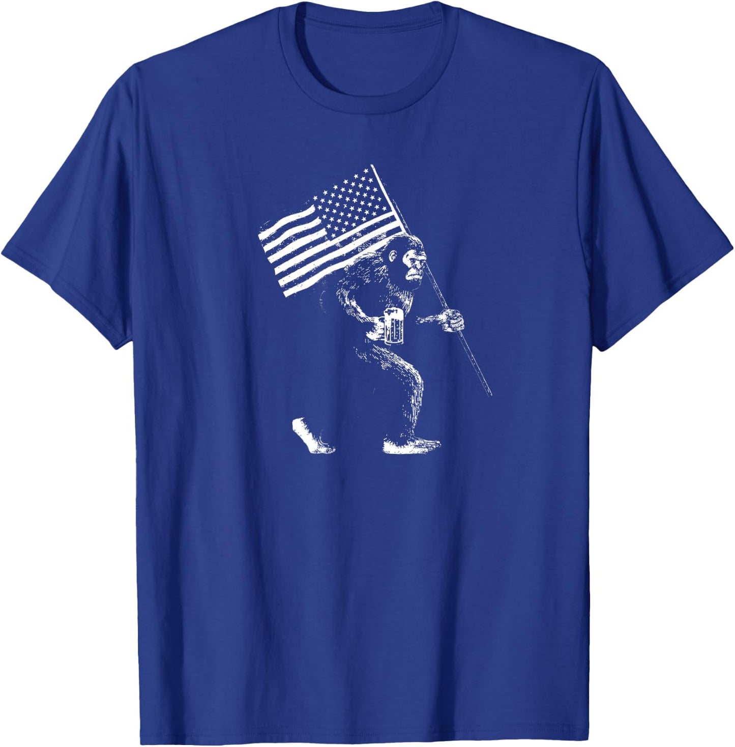 America 250: Sasquatch American Flag T-Shirt - T-Shirt | Royal