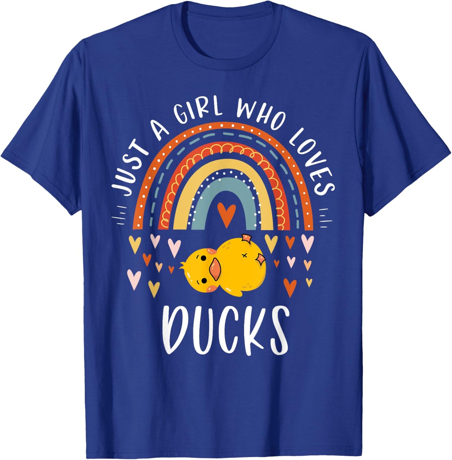 Just A Girl Who Loves Ducks Rainbow Gifts For Duck Lover T-Shirt - T-Shirt | Royal