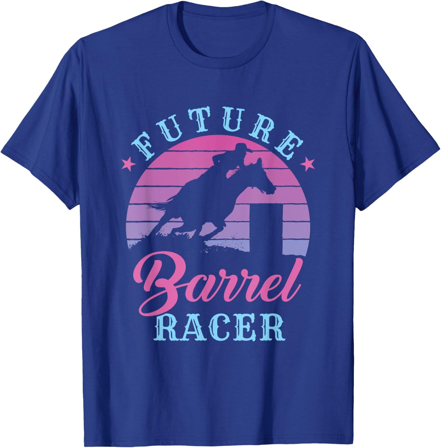 Future Barrel Racer Cute Cowgirl Western Barrel Racing T-Shirt - T-Shirt | Royal