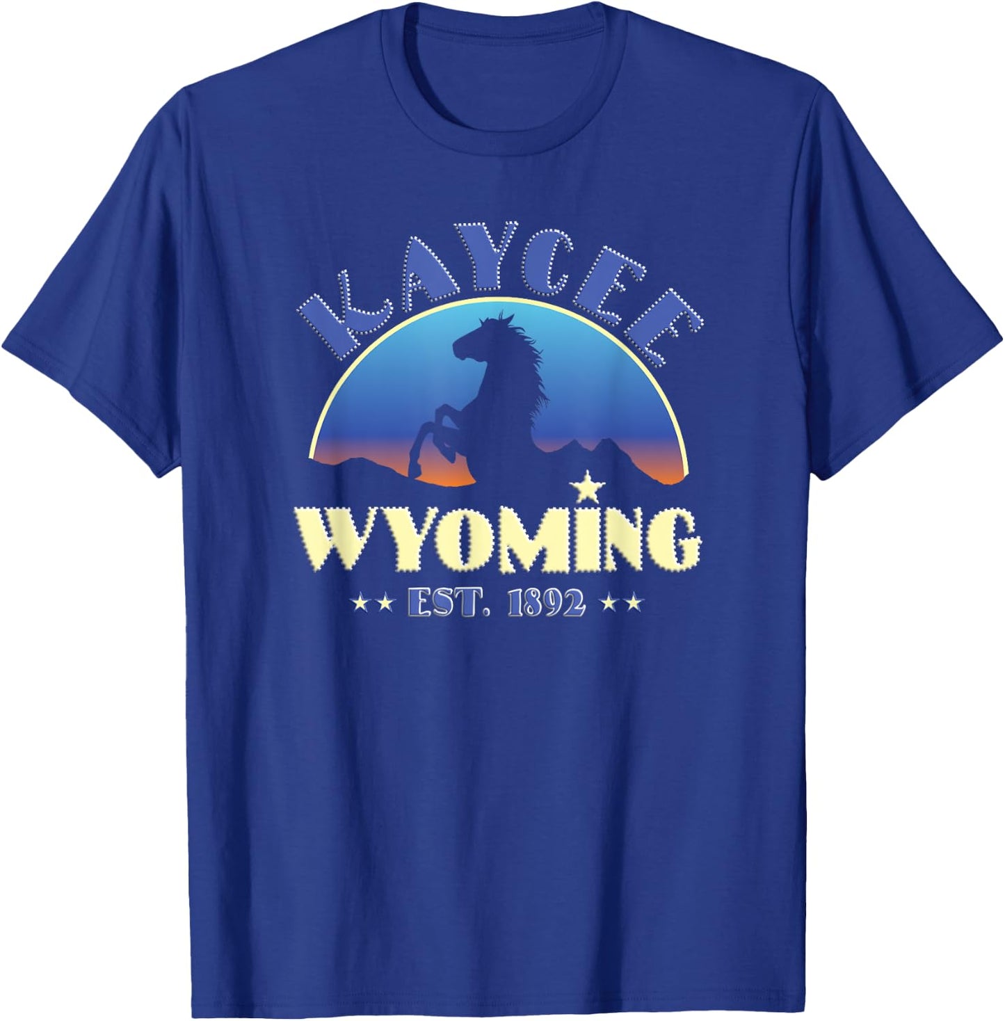 Kaycee Wyoming WY Wild Horse T-Shirt - T-Shirt | Royal