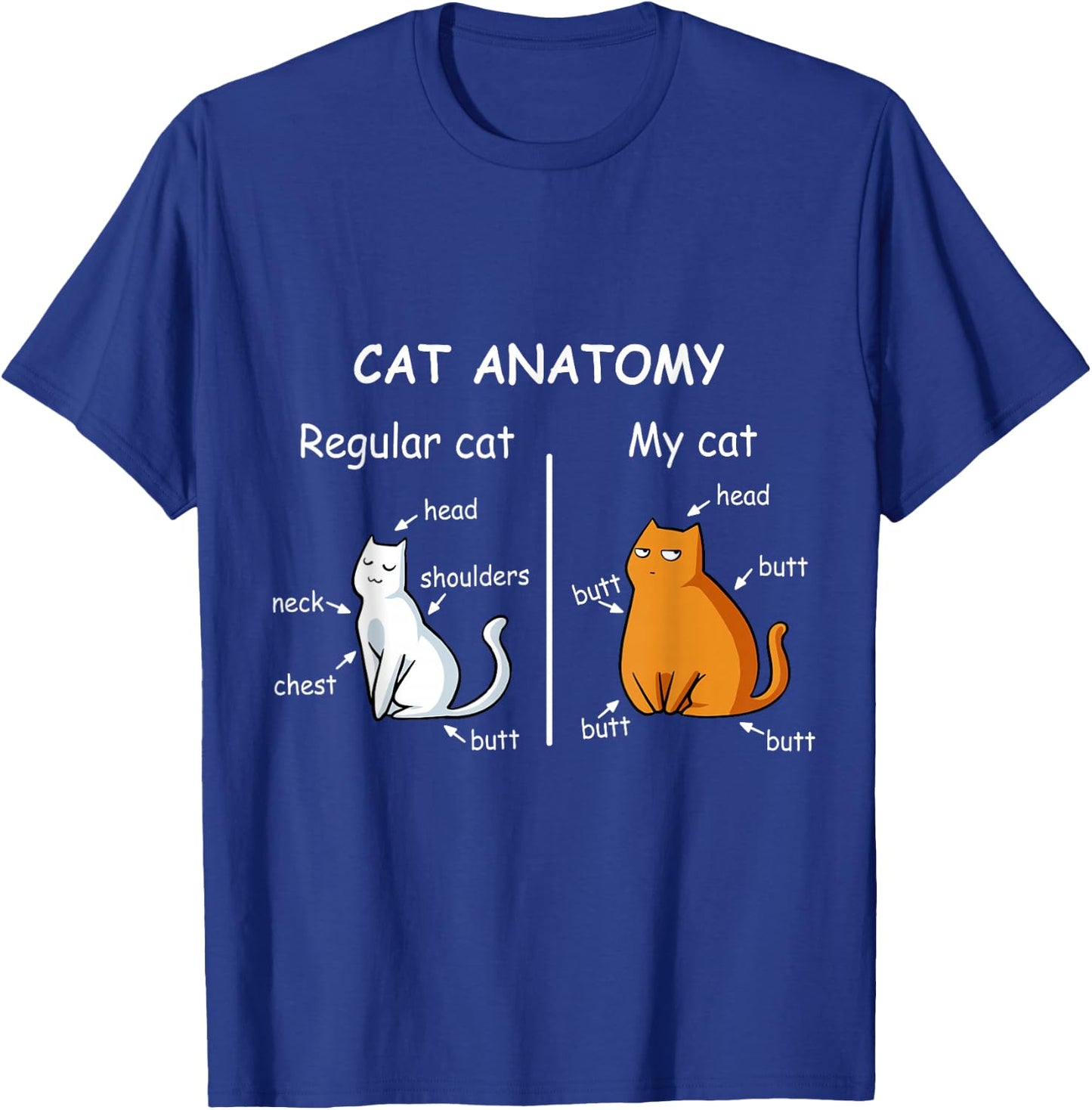 Cat Anatomy Kittlen Lover Funny Science Teacher T-Shirt - T-Shirt | Royal