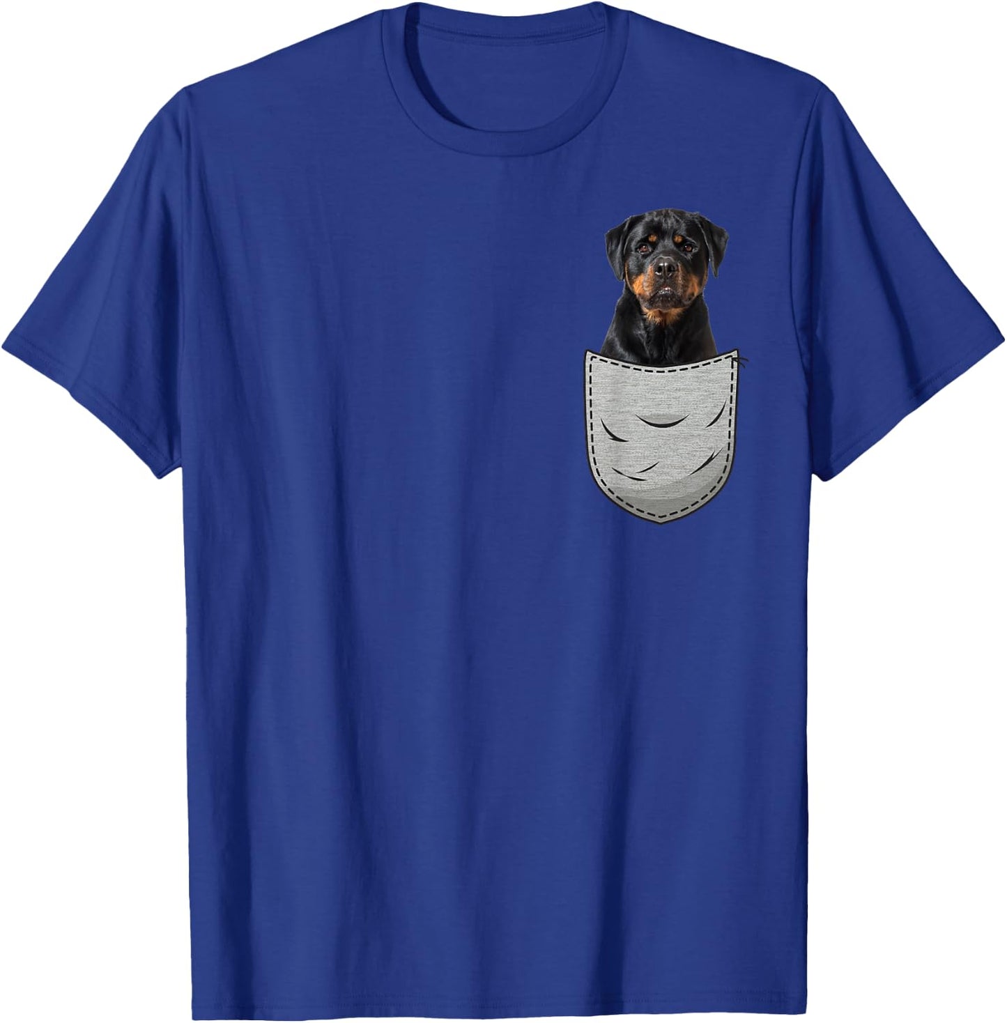 Rottweiler in The Chest Pocket for Dog Owners T-Shirt - T-Shirt | Royal