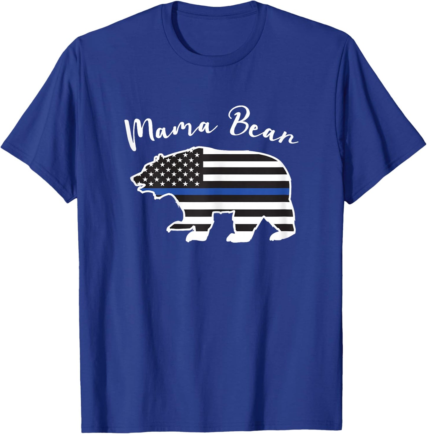 MAMA BEAR | Police Flag Police Mom Gift T-Shirt - T-Shirt | Royal