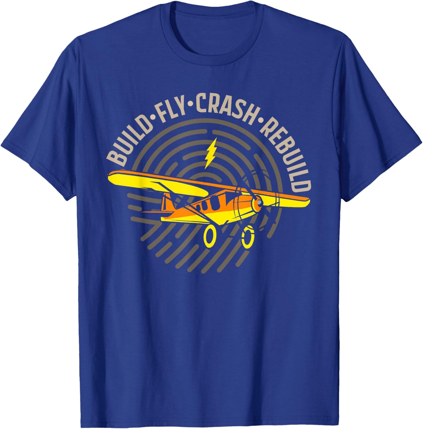RC Plane - Model Aircraft - Build Fly Crash Rebuild T-Shirt - T-Shirt | Royal