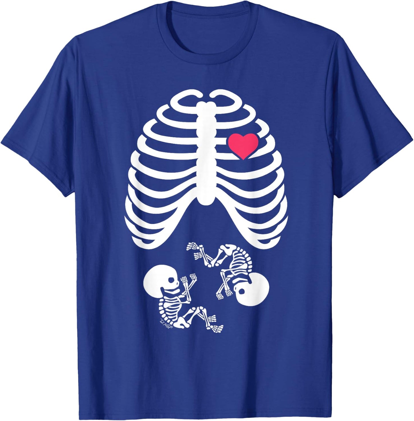 Halloween Pregnancy Tops Expecting Twins Babies Design T-Shirt - T-Shirt | Royal