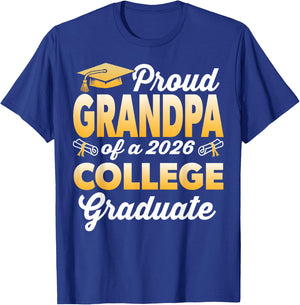 Proud Grandpa of A 2026 College Graduate Graduation T-Shirt - T-Shirt | Royal