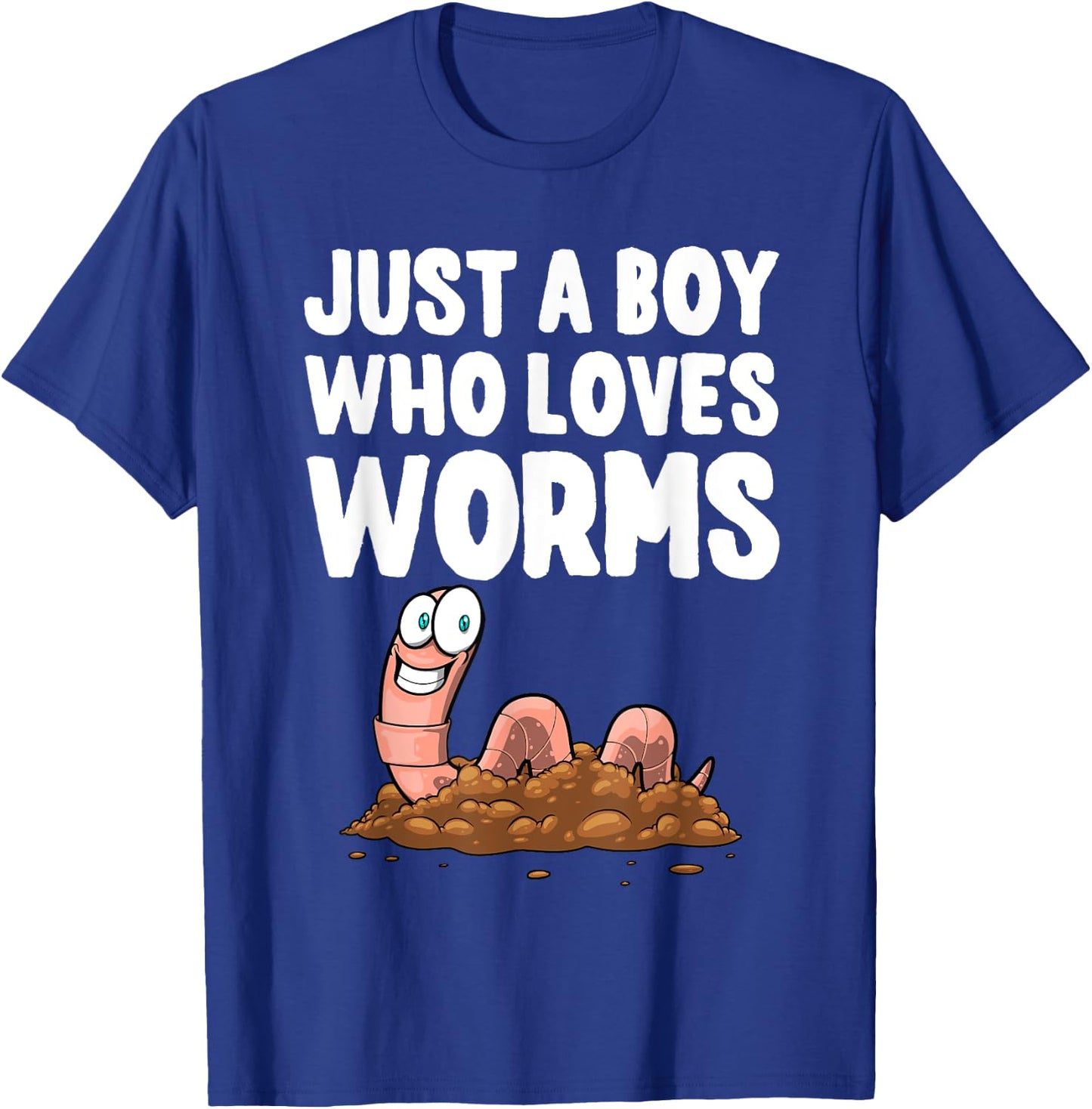 Cool Worm Gifts Love Worms Accessories & Stuff Boys Kids Worm Hunter Worm Farmer Composter T-Shirt - T-Shirt | Royal