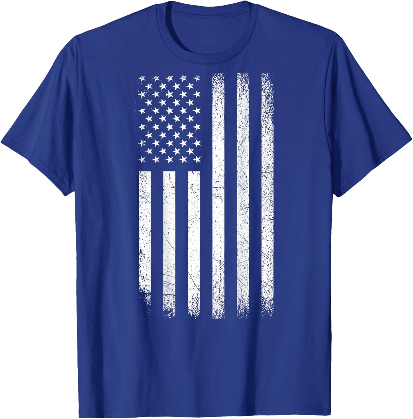 Vintage American Flag 4th Of July Patriotic Men (ON BACK) T-Shirt - T-Shirt | Royal