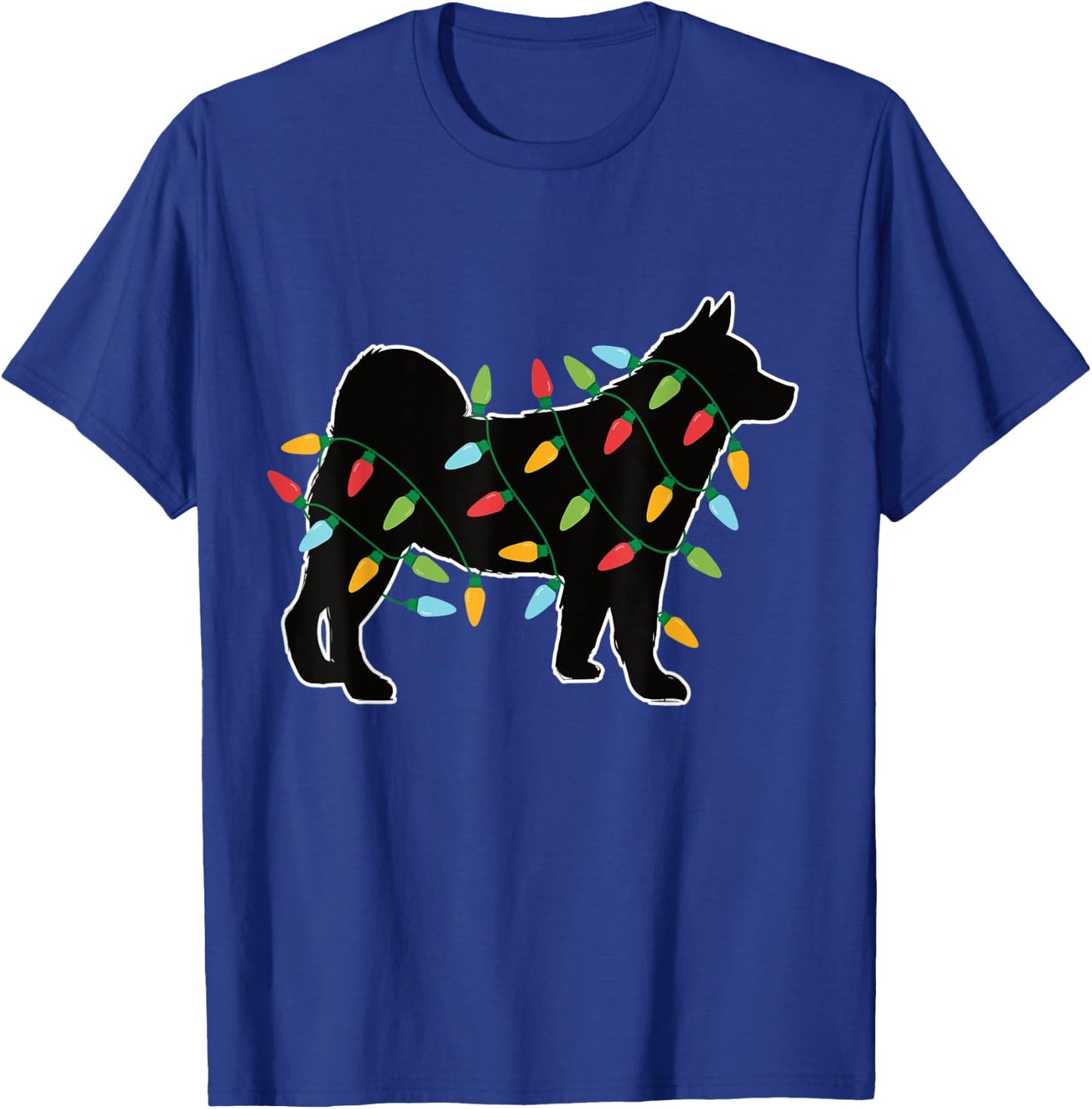 Akita Christmas Lights Christmas Gift Dog Lover Akita T-Shirt - T-Shirt | Royal