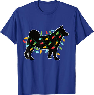Akita Christmas Lights Christmas Gift Dog Lover Akita T-Shirt - T-Shirt | Royal