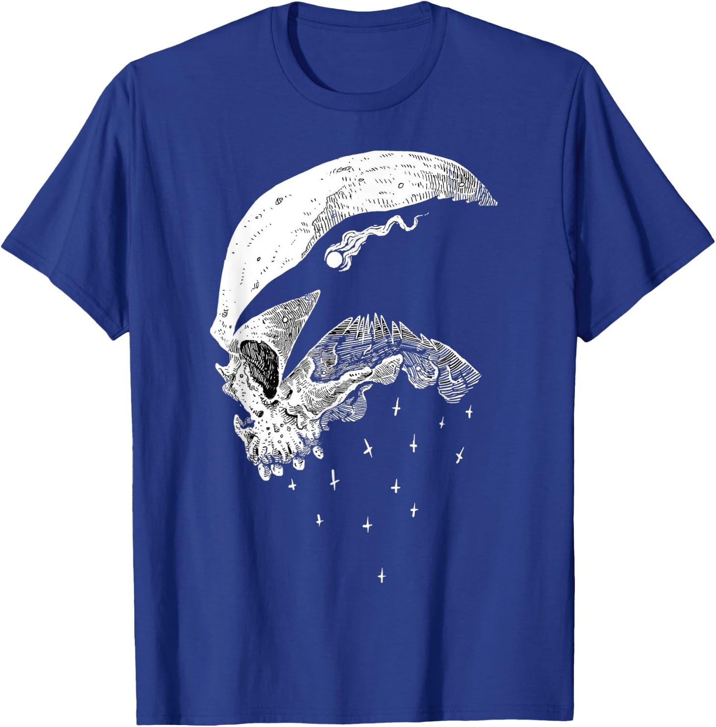 Raven Skull Viking Norse Occult Gothic Pagan Moon Norse Goth T-Shirt - T-Shirt | Royal