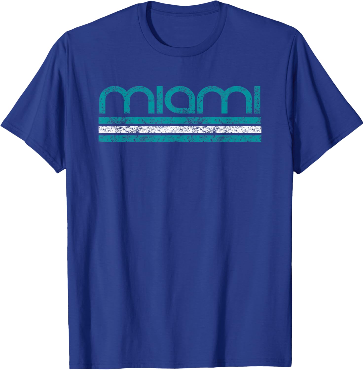 Miami Florida Retro Vintage Weathered T-Shirt - T-Shirt | Royal