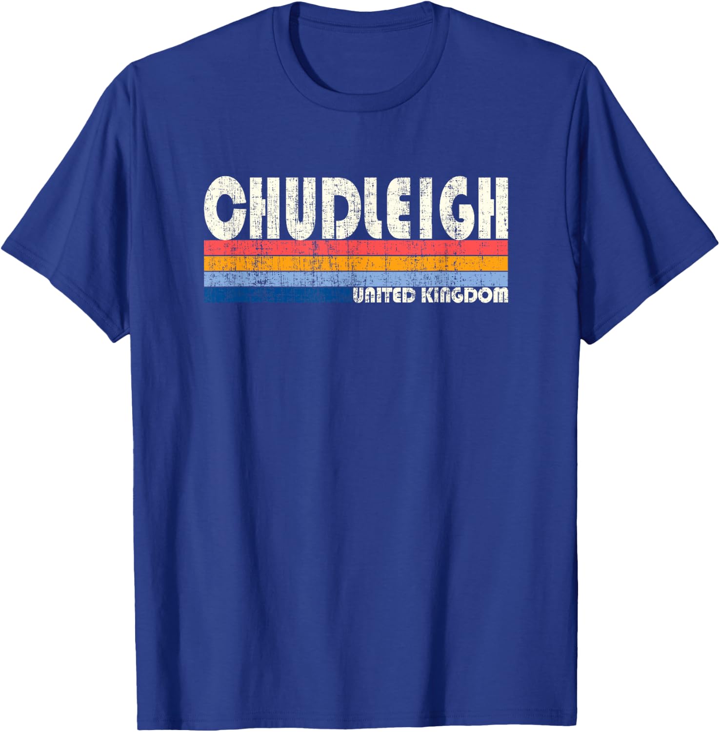 Retro Vintage 70s 80s Style Chudleigh, United Kingdom T-Shirt - T-Shirt | Royal