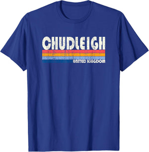 Retro Vintage 70s 80s Style Chudleigh, United Kingdom T-Shirt - T-Shirt | Royal