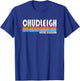 Retro Vintage 70s 80s Style Chudleigh, United Kingdom T-Shirt - T-Shirt | Royal