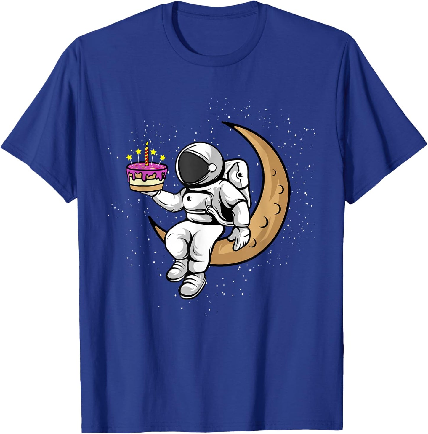 Birthday Cake Astronauts in Space - Astronaut has Birthday T-Shirt - T-Shirt | Royal