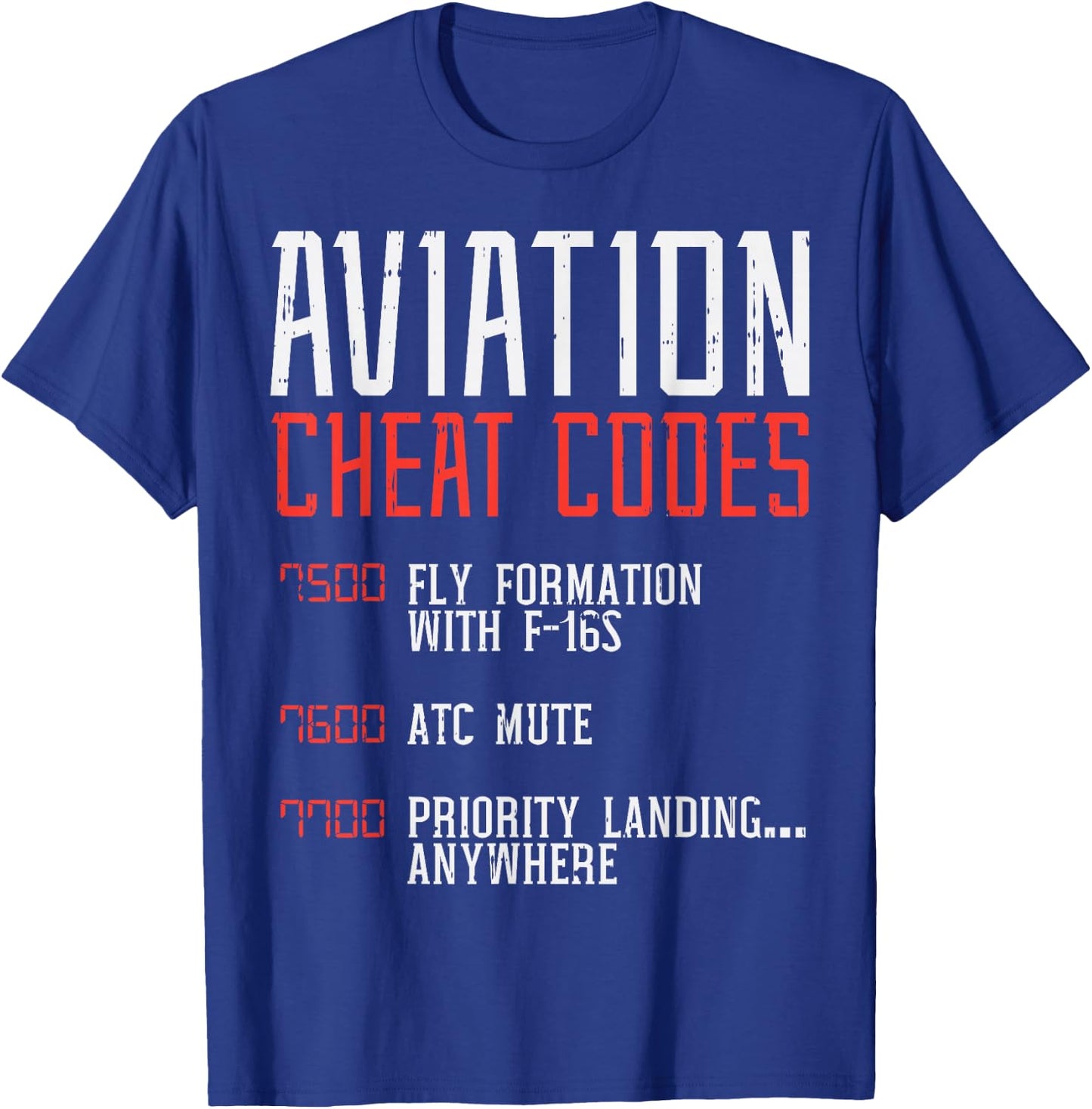 BoredKoalas Aviation Lovers Shirts Pilot Gifts Aviation Cheat Codes Funny Airplane Humor Pilot ATC Gift T-Shirt - T-Shirt | Royal