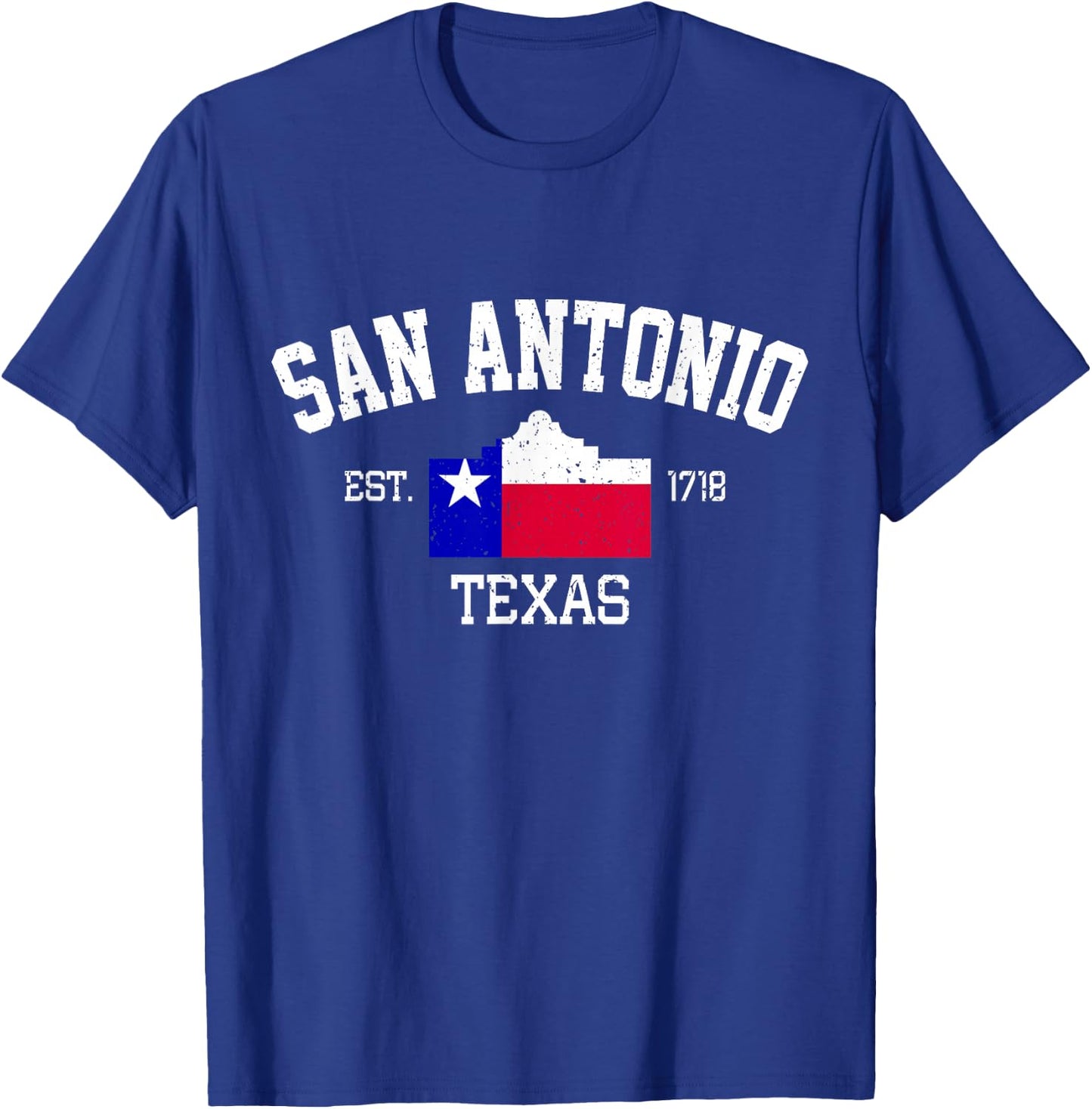 Vintage San Antonio The Alamo Texas Flag T-Shirt - T-Shirt | Royal