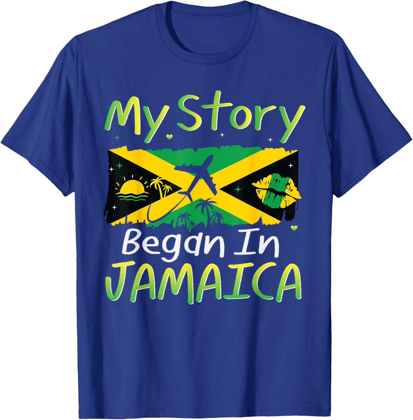 My Story Began in Jamaica Anniversary Trip Summer Vacation T-Shirt - T-Shirt | Royal