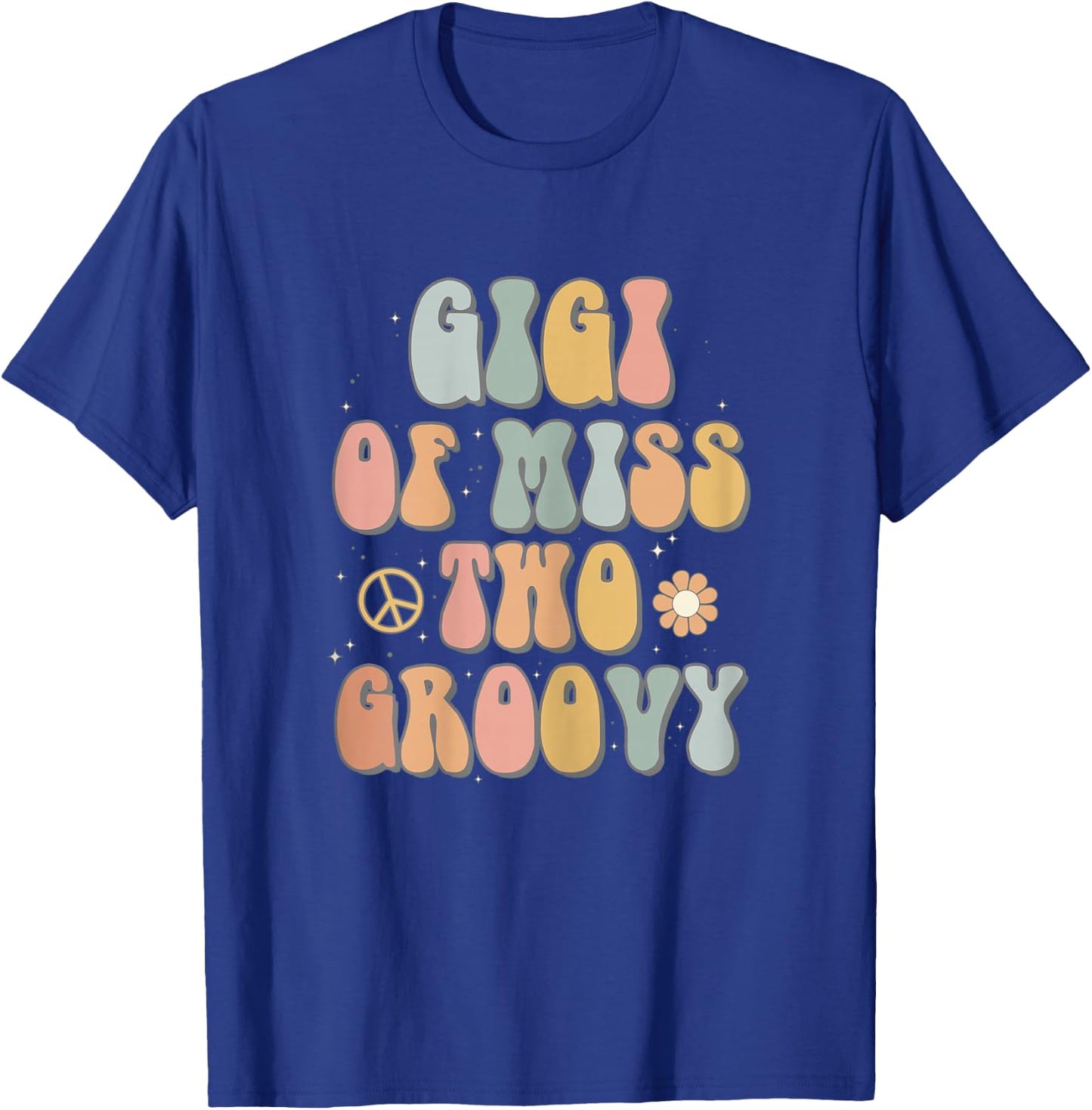 Gigi Grandma Two Groovy Second Birthday Retro 2nd Bday Party T-Shirt - T-Shirt | Royal