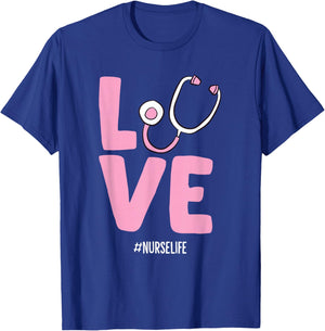 Stethoscope Nurse Funny Nurse T-Shirt - T-Shirt | Royal
