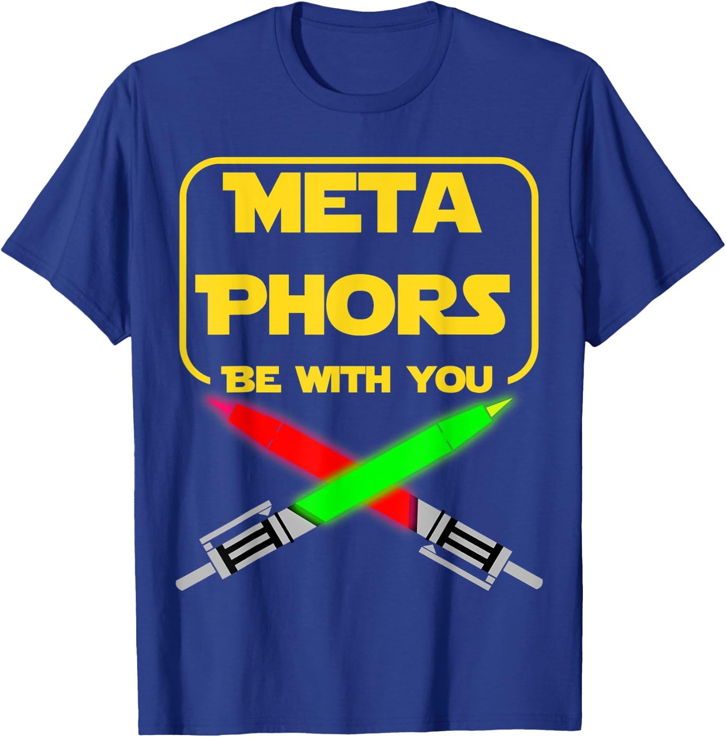 Nerdy Metaphors Be With You Science Fiction English Teacher Women Kids T-Shirt - T-Shirt | Royal