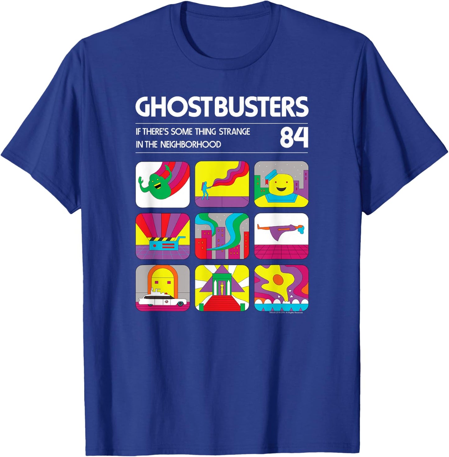 Ghostbusters Retro Video Game Graphics Vintage Movie T-Shirt - T-Shirt | Royal