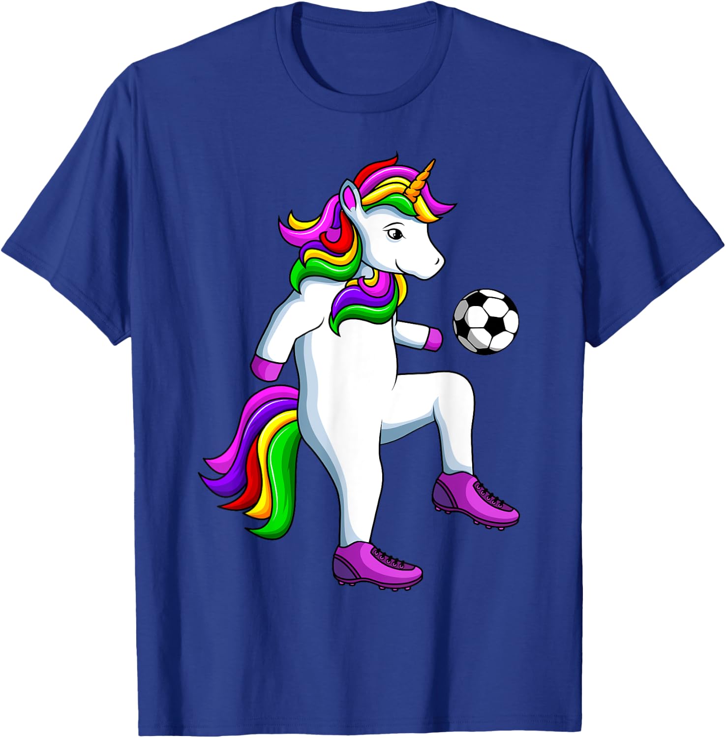 Soccer Girl Unicorn Youth Women Players T-Shirt - T-Shirt | Royal
