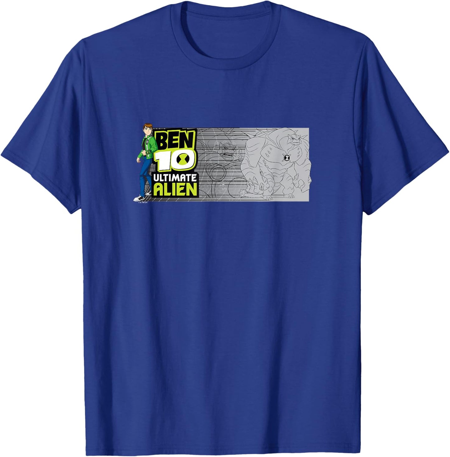 Ben 10 Ultimate Alien: Cosmic Destruction Humungousaur Logo T-Shirt - T-Shirt | Royal