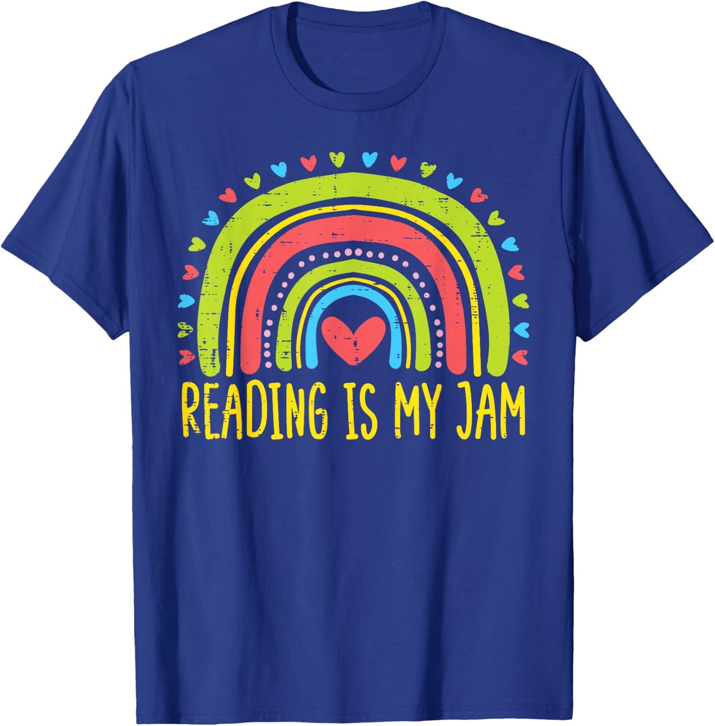 Reading Jam Rainbow Cute Teacher Librarian Bookworm T-Shirt - T-Shirt | Royal