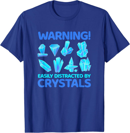 Easy to Distract from Minerals Gems Crystals Rock Collector T-Shirt - T-Shirt | Royal