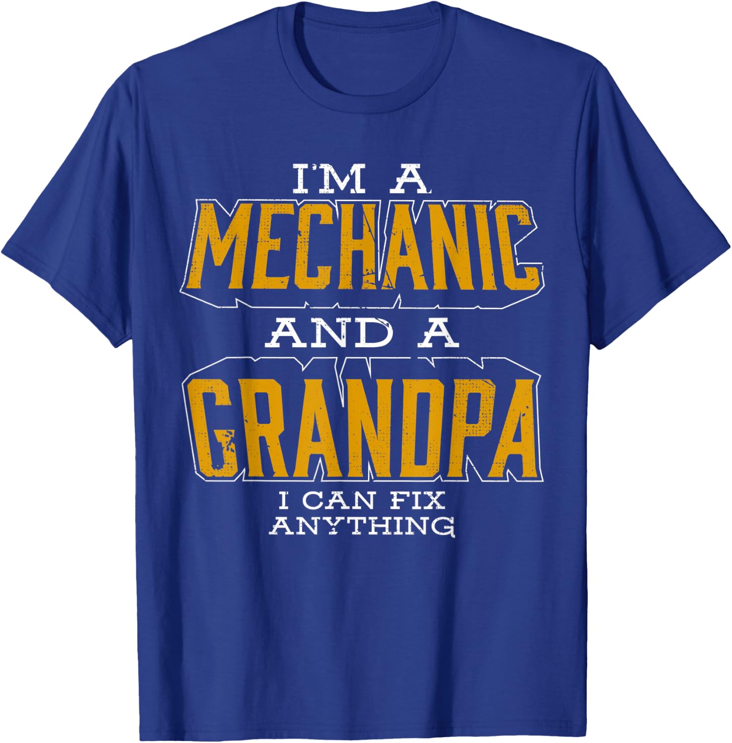 Im A Mechanic And A Grandpa Funny Aircraft Car Print T Shirt T-Shirt - T-Shirt | Royal