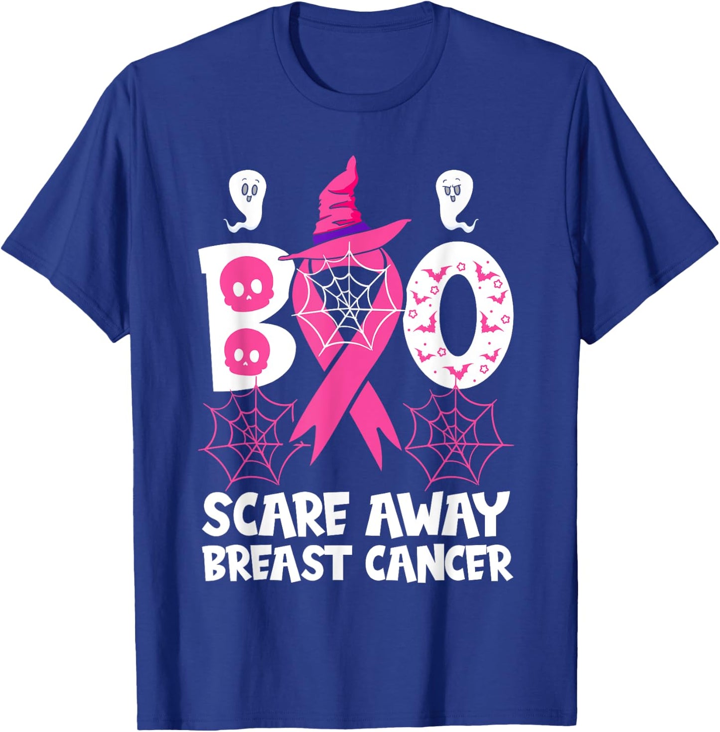 Breast Cancer Halloween Party Pink Ribbon Witch Survivor T-Shirt - T-Shirt | Royal