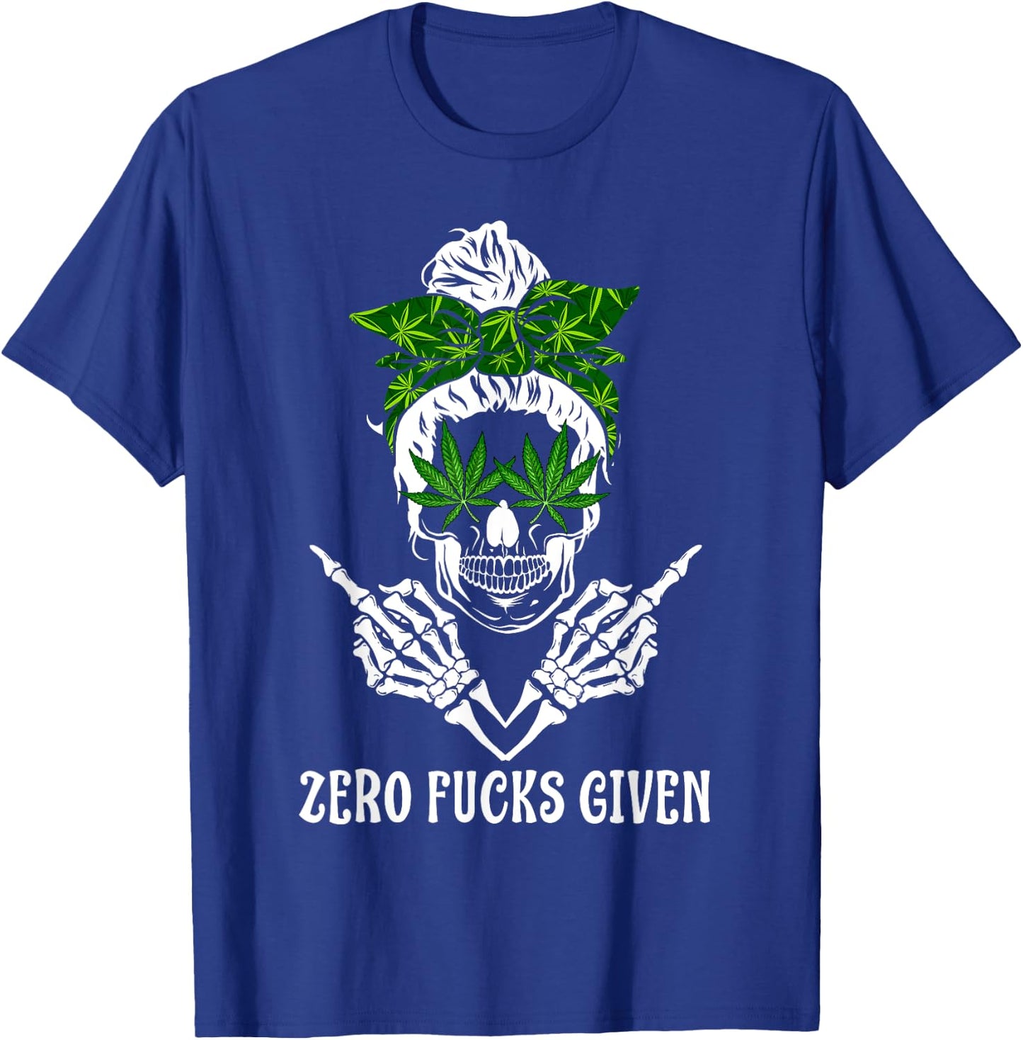 Men Women Weed Skull Cannabis Marijuana 420 THC Weed Lover T-Shirt - T-Shirt | Royal