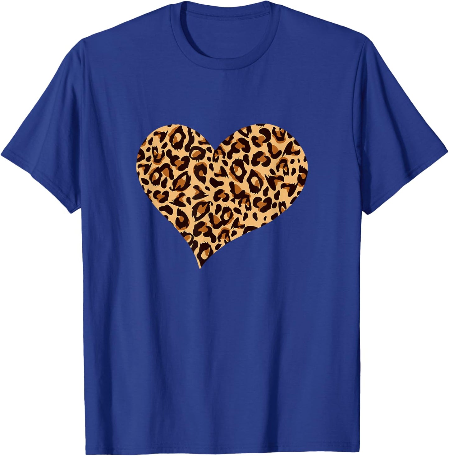 Cute Cheetah Leopard Print Heart T-Shirt - T-Shirt | Royal