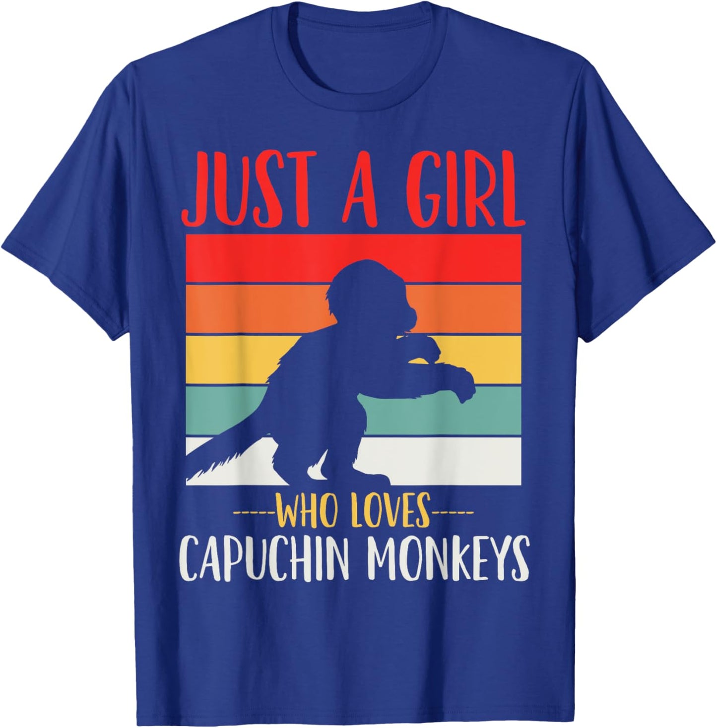 Just a Girl Who Loves Capuchin Monkeys Retro T-Shirt - T-Shirt | Royal