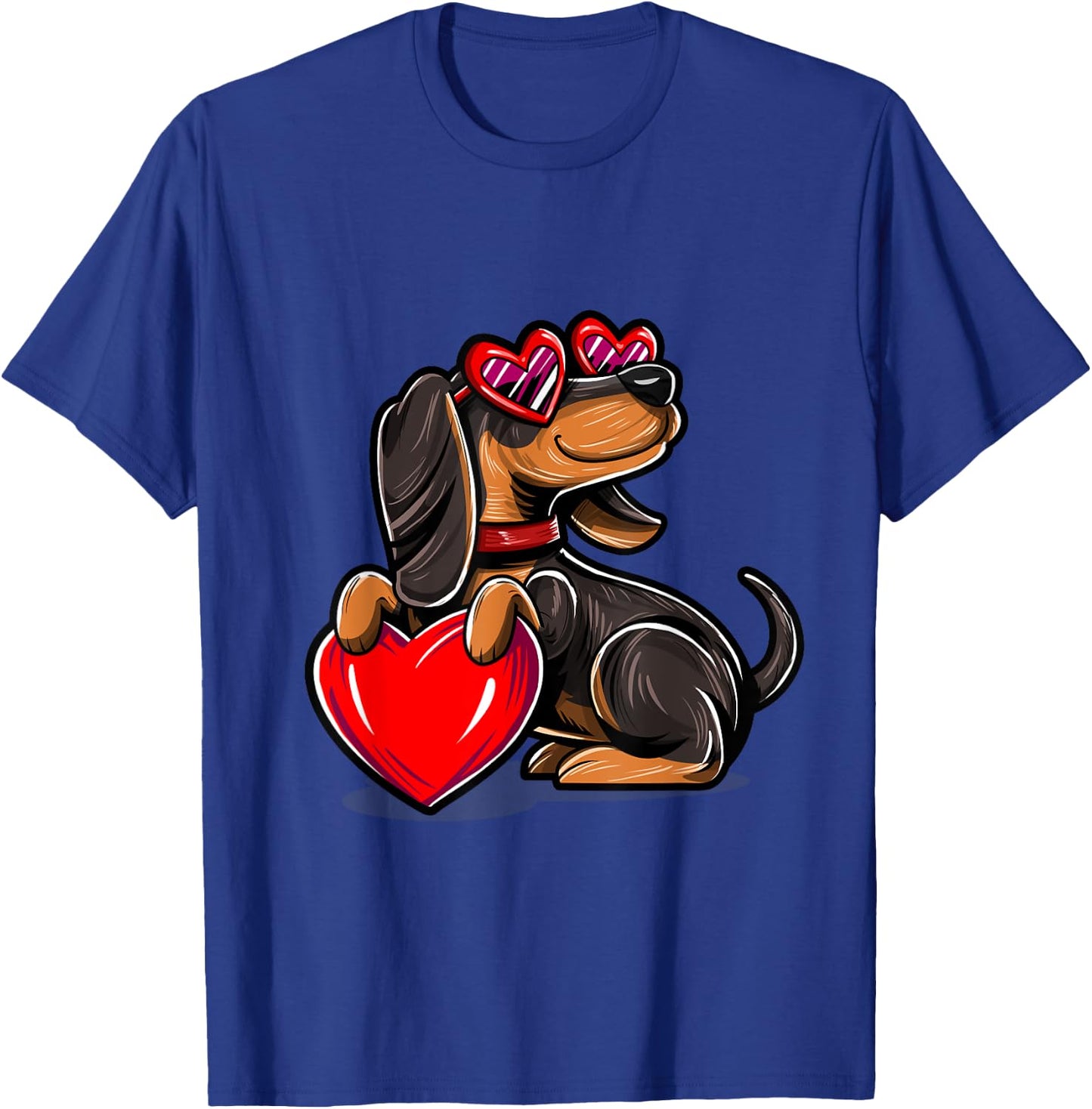 Dachshund valentine dog valentines day T-Shirt - T-Shirt | Royal