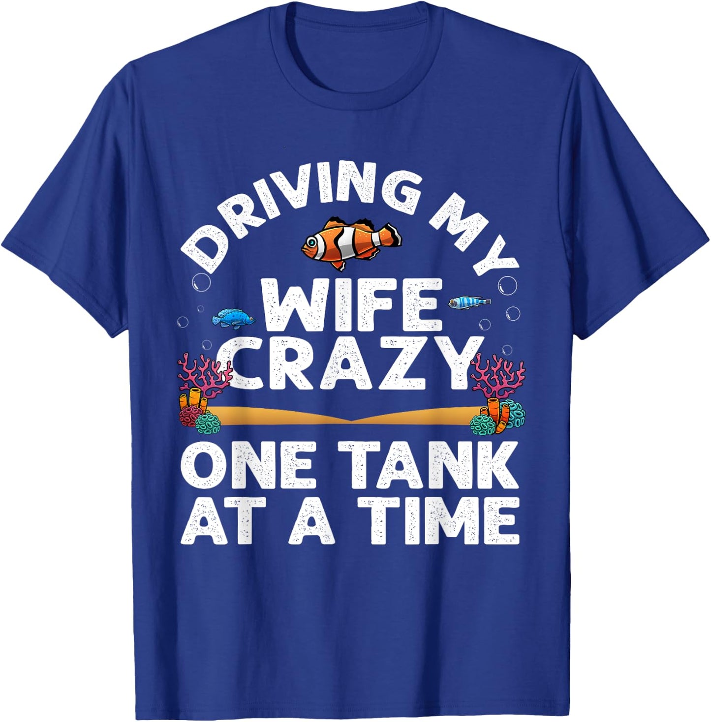 Funny Aquarium Designs Men Dad Husband Fish Tank Fishkeeping T-Shirt - T-Shirt | Royal