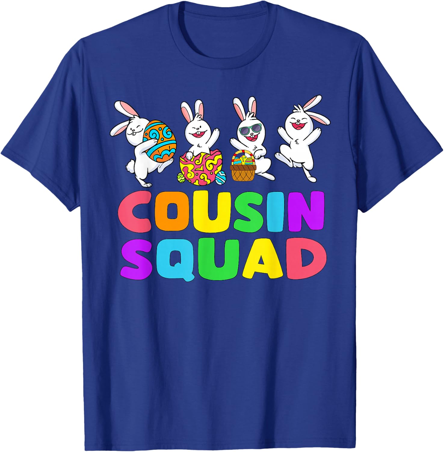 Easter Cousin Crew Squad Boys Cute Rabbits Easter Bunny Eggs T-Shirt - T-Shirt | Royal